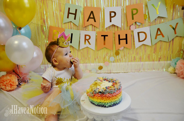 1 Year Old with a Smash Cake