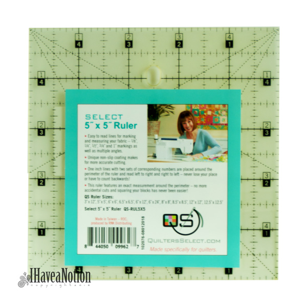 Quilters Select 5x5 inch square ruler