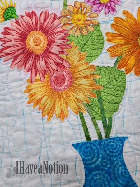 Free Spirit Flowers Stitched