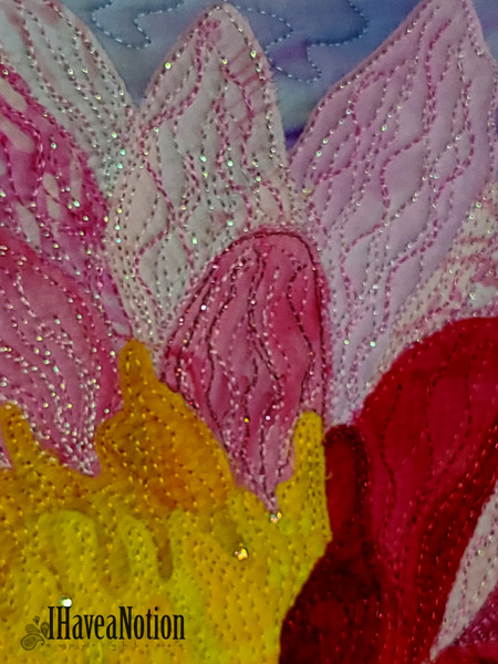 Detail of the pine water lily quilt